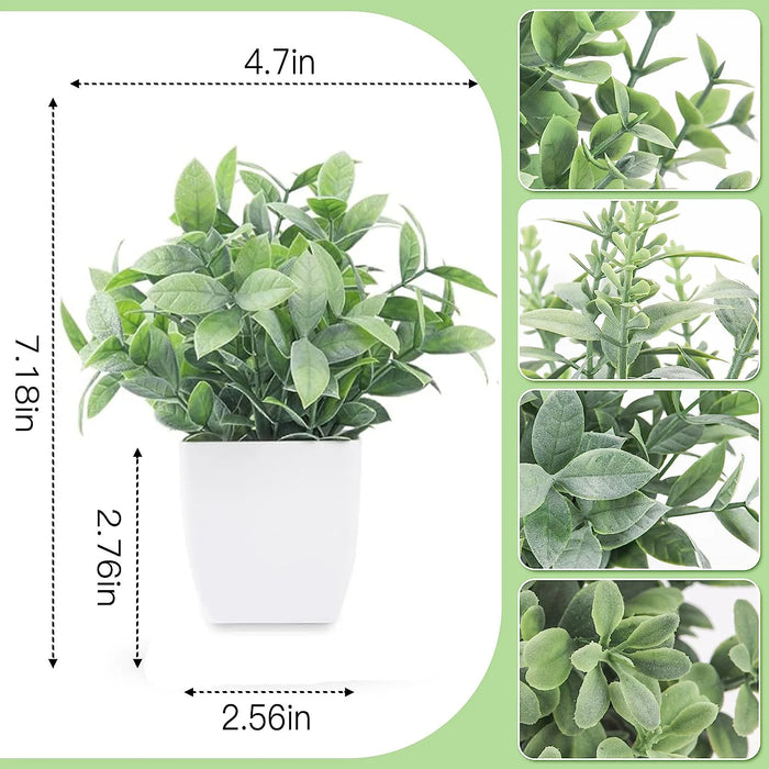 Artificial Green Potted Plants – Fake Bonsai with Pot for Living Room, Office, Bedroom, and Desk Décor – 1/4pcs Plastic Artificial Plants for Home and Party