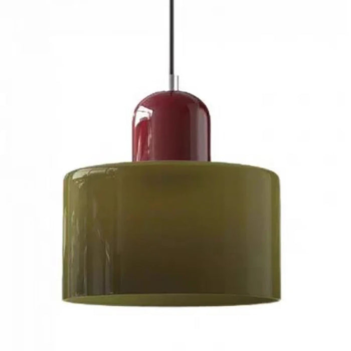 "Nordic Modern Glass Pendant Light – E27 Bulb, Long-Line Chandelier for Bedroom, Restaurant, and Bar – Available in White, Green, Pink, and Orange"