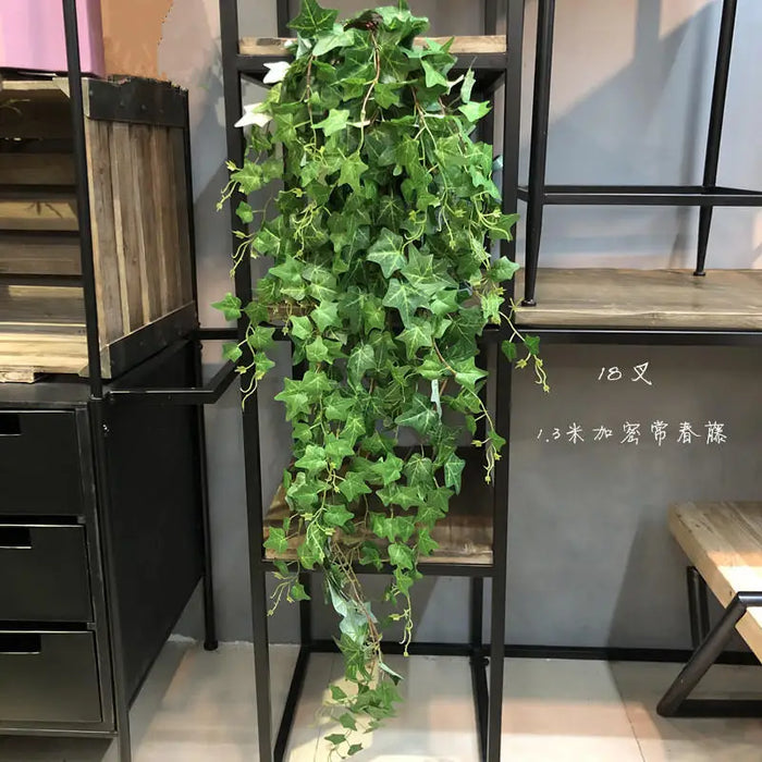 100CM Artificial Green Tropical Vine – Fake Rattan Leaves Garland for Home & Garden Wall Decoration, Bridal Shower & Outdoor Use
