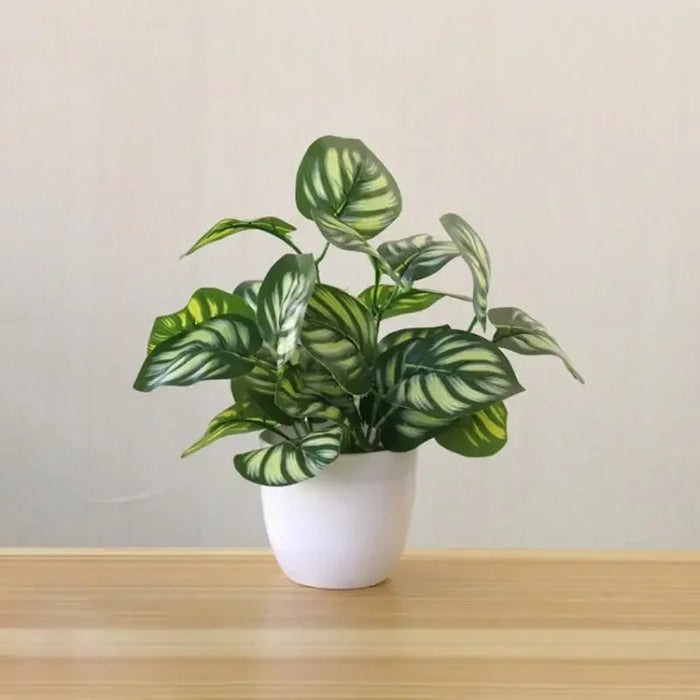 Artificial Bonsai Plant – Lifelike Simulation Green Basil, Red Basil, Maple Leaf & Watermelon Leaf – Perfect for Home, Office, Living Room & Desk Decoration