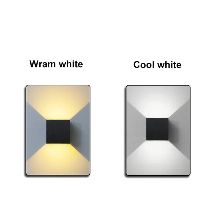 Modern LED Wall Light – 6W Aluminum Square Wall Lamp, Up & Down Lighting for Bedroom, Kitchen, Living Room, and Hallway Decor