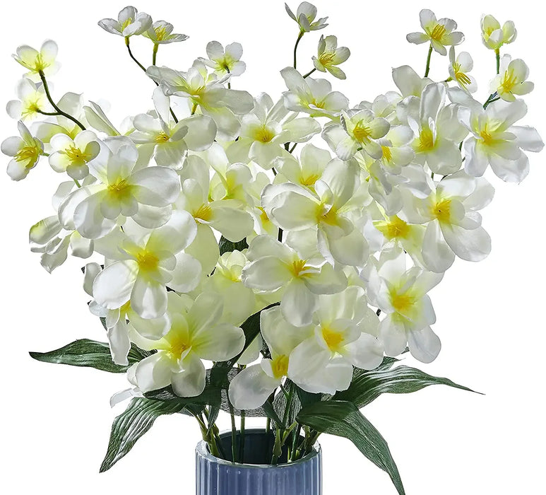 10pcs Artificial Blue Orchid Flowers with Long Stems – Bulk Decorative Faux Butterfly Orchids for Weddings and Home Decor