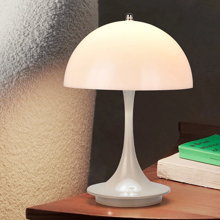 Rechargeable Nordic Mushroom Table Lamp – Dimmable LED Bedside Lamp for Bedroom, Living Room, and Study