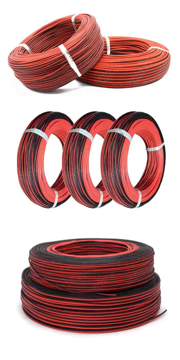 5m-20m 2Pin Silicone Copper Electrical Wire Cable – High-Temperature Resistant AC 600V Power Cable for Car Battery, Inverter, and Motor (10-26 AWG)