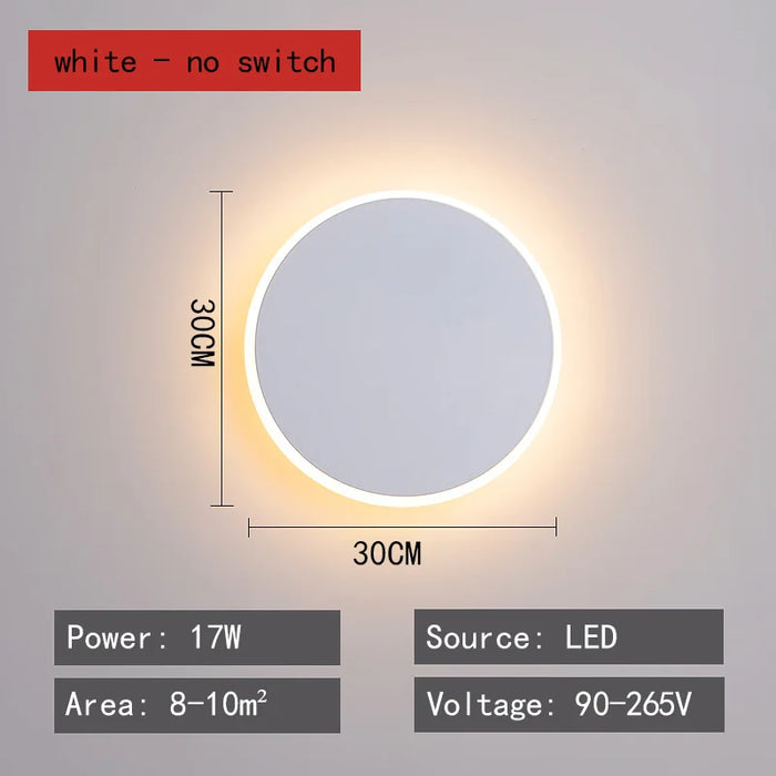 Touch Sensor Wall Lamp – LED Color-Changing Round Wall Light for Living Room, Corridor, Porch & Aisle with Acrylic Shade