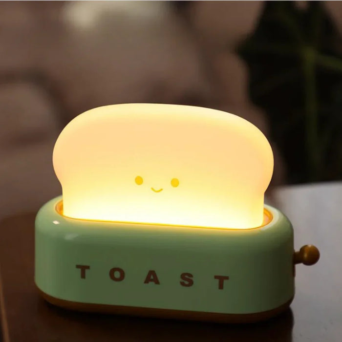 Creative Bread Toast LED Night Light – Rechargeable Touch Control Lamp for Bedroom, Gift Idea, 1200mAh Battery