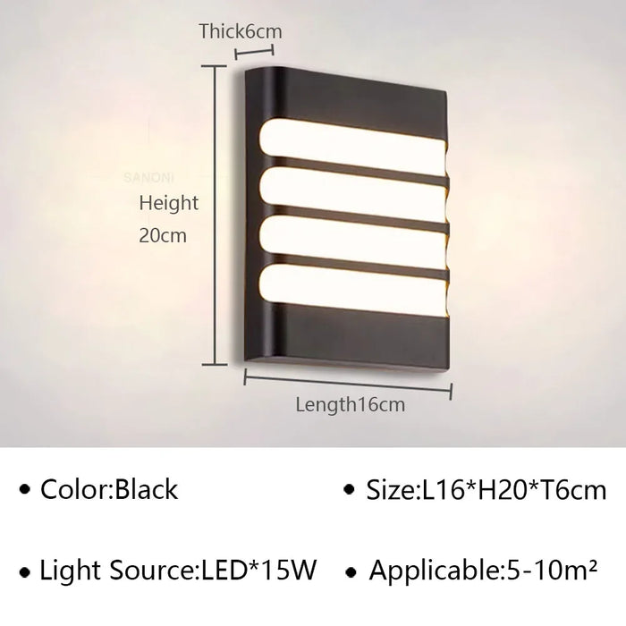 Modern Outdoor LED Wall Lamp – Waterproof IP65 Wall Sconce for Garden, Balcony, Aisle, Entryway – Stylish Home Lighting Fixture