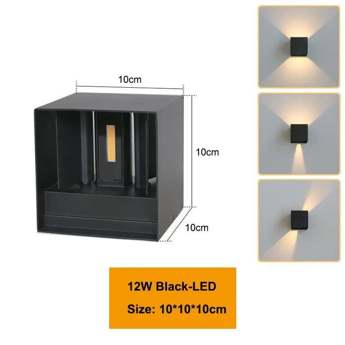 Modern LED Wall Lamp – IP65 Waterproof Indoor & Outdoor Aluminum Wall Sconce with Up & Down Light