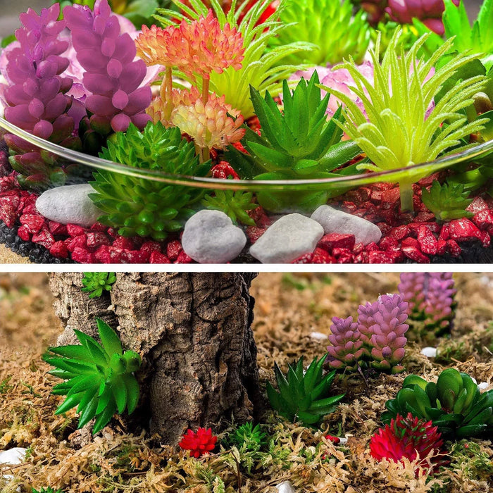 24pcs Artificial Succulent Plants – Realistic Faux Cactus and Aloe Stems for Terrariums, Wedding, Party, and Home Décor