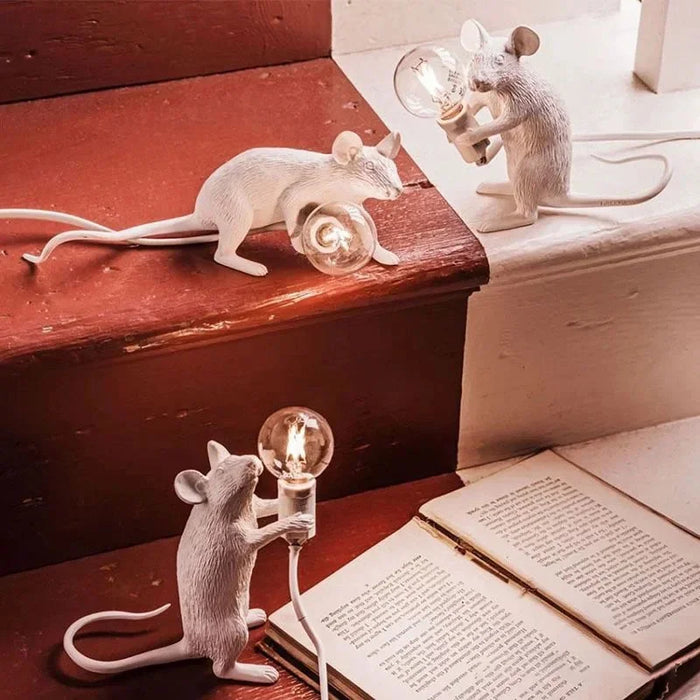 Modern USB Mouse Lamp LED Night Light – Creative Animal Shape Bedside Table Lamp for Home Decor, Bedroom, and Desktop Lighting