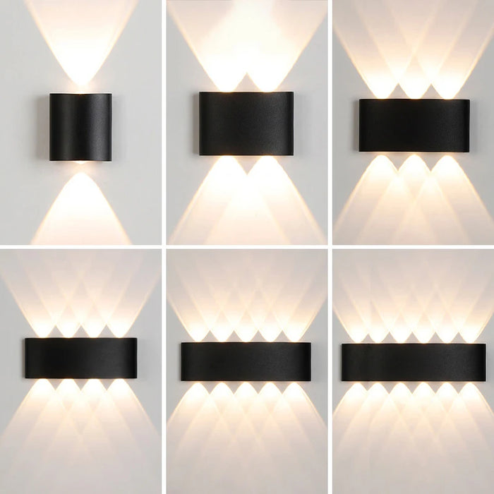 LED Outdoor Aluminum Alloy Waterproof Wall Lamp – Up and Down Luminous Exterior Corridor Light, IP65 Waterproof for Aisles, Patios, and Outdoor Spaces