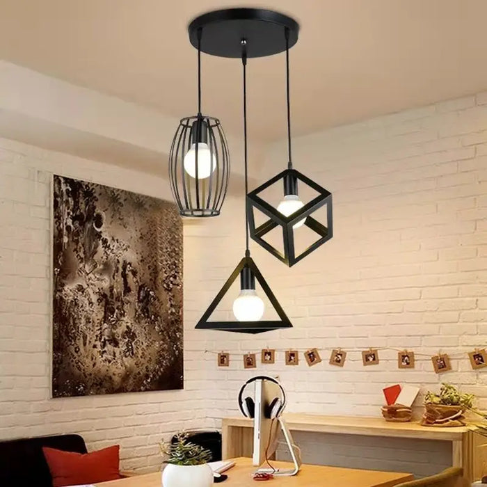 Nordic Black Pendant Light – Vintage Industrial Hanging Lamp for Kitchen Island, Cafe, Bar, and Dining Room