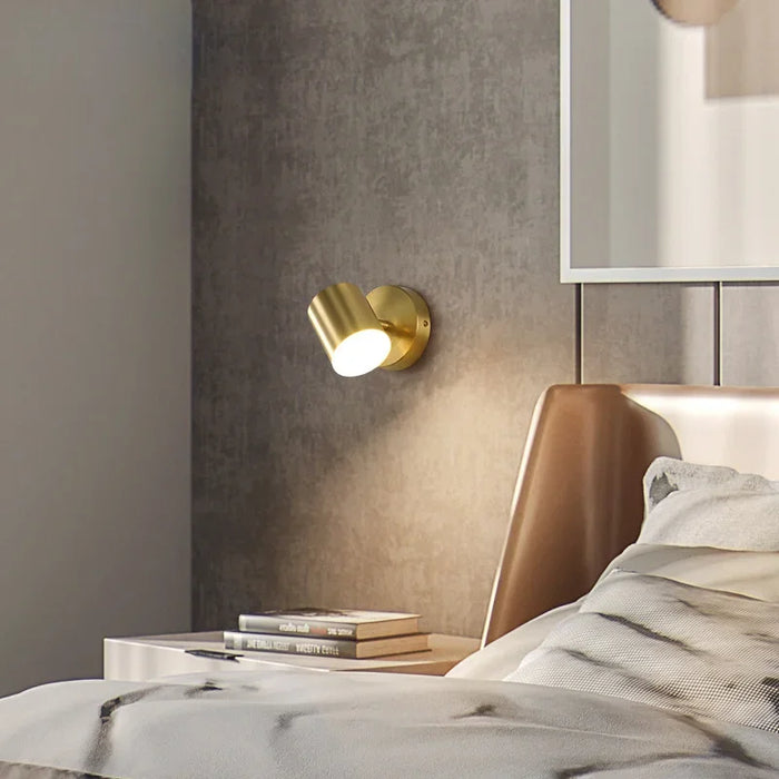 Modern Golden LED Wall Lamp – Adjustable Bedside Reading Light for Bedroom and Home Decor