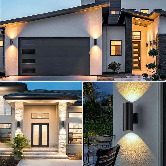 Double Head LED Wall Light – Waterproof E27 Wall Lamp for Indoor and Outdoor Use, Modern Up and Down Light for Living Room, Stairs, Porch, or Entryway (Warm/Cool White, IP65)