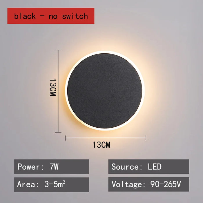 Touch Sensor Wall Lamp – LED Color-Changing Round Wall Light for Living Room, Corridor, Porch & Aisle with Acrylic Shade