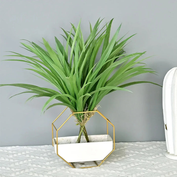 Artificial Tropical Palm & Orchid Plant Bouquet – 40-46cm Plastic Green Leaves for Home, Garden, and Office Décor