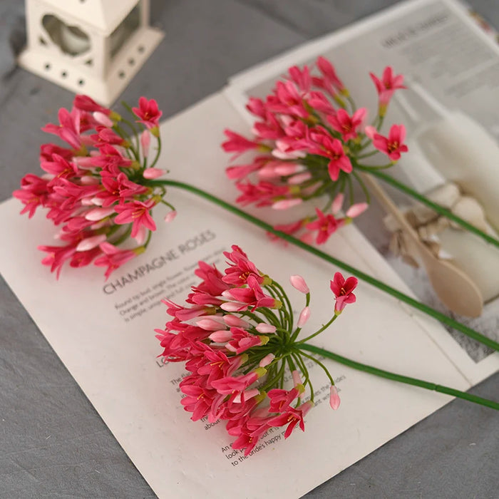 Luxury African Agapanthus Silk Artificial Flower Branch – Wedding, Home, and Table Decoration for Fall & Christmas