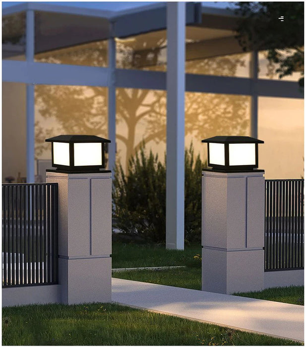 Timed LED Solar Outdoor Pillar Light – Waterproof, Remote Control, 4 Color Modes for Garden, Pathway, and Yard Décor – IP44 Solar Powered LED Lamp