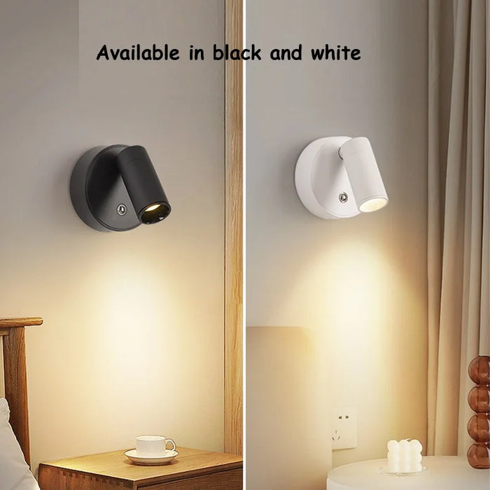 "LED Wireless Wall Sconces with Remote Control – 360° Rotatable, Dimmable Wall Lamp for Bedroom, Office, and Living Room – Rechargeable with Tri-Color Lighting"