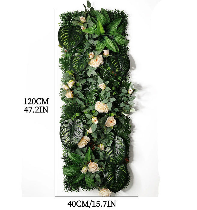 40x120cm Artificial Plant Wall – Chlorophytum Comosum Grass Panel for Garden, Wedding, Hotel, and Outdoor Decoration