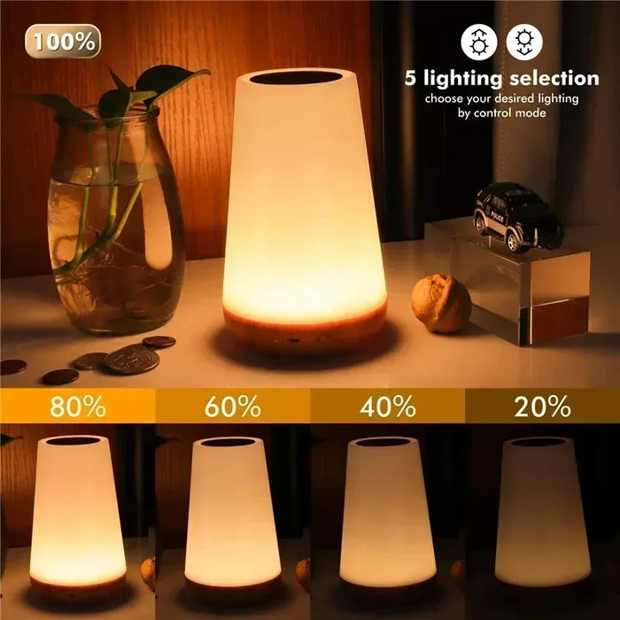 13-Color Changing Night Light – RGB Remote Control Touch Dimmable USB Rechargeable Table Bedside Lamp for Atmosphere Lighting