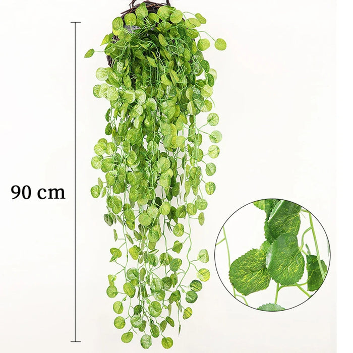 Artificial Green Vine Hanging Plant – Rattan Wall Decoration for Home, Garden, Wedding, and DIY Projects