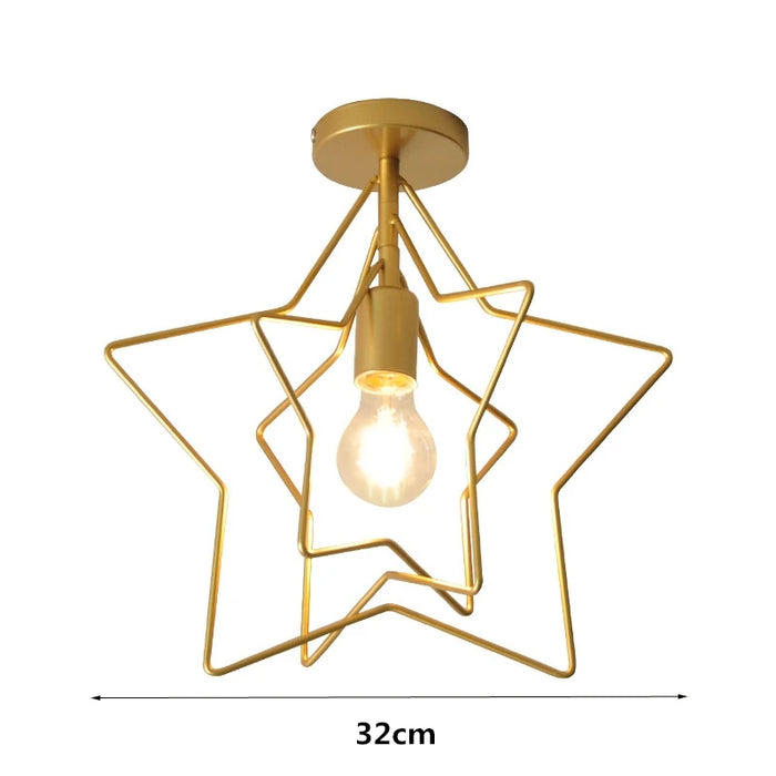 Modern Metal Gold Ceiling Light – Industrial Iron Pendant Lamp for Living Room, Bedroom, Aisle, Loft, E27 Home Lighting Fixture