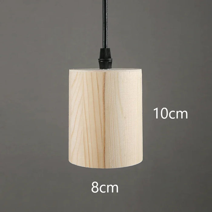 Modern Wooden Pendant Light – Nordic Style Solid Wood Lamp for Living Room, Bedroom, Bar, and Restaurant, E27 Bulb Base