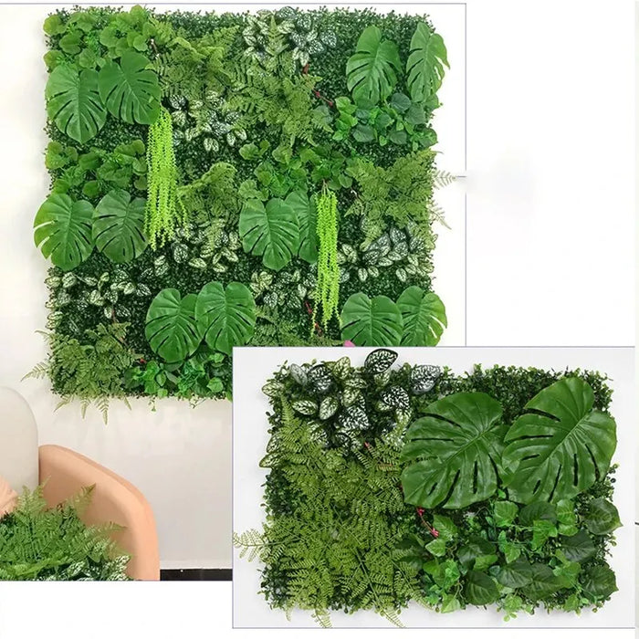 60x40cm Artificial Green Wall Panel – Realistic Fake Plants for Home Garden Jungle Decor, Lawn Decoration & Outdoor Fence