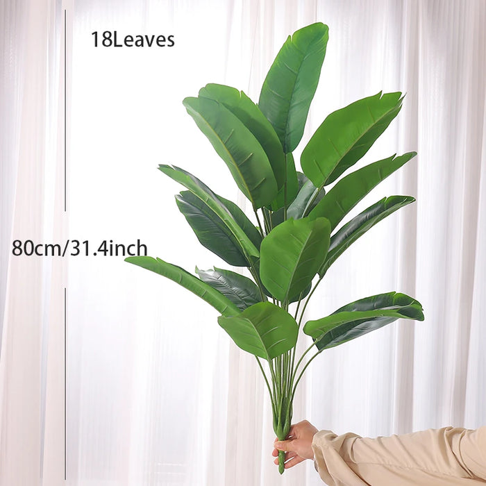90cm Large Artificial Bird of Paradise Tree – Tropical Fake Banana Leaves Palm Plant for Home, Garden, and Wedding Decor