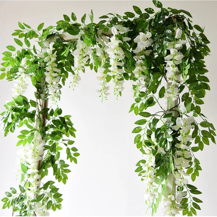 180cm Artificial Wisteria Garland – Fake Ivy Vine for Wedding Arch, Room, Garden, Baby Shower & Floral Decorations