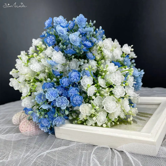 Vivid 6 Pcs/Bundle Babysbreath Artificial Flowers – Multicolor Fake Flower Arrangement for Home, Garden, and Wedding Decor