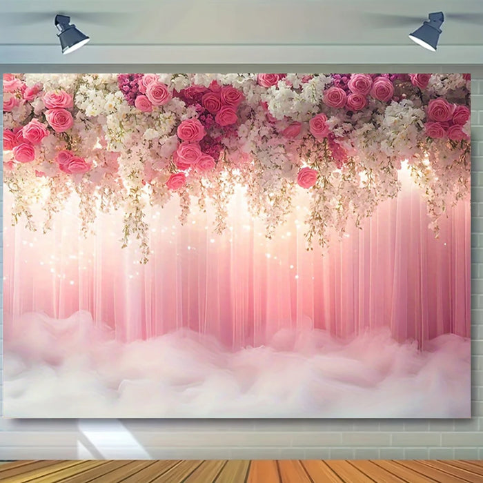 Wedding Flowers Curtain Backdrop – Bridal Shower, Engagement Ceremony & Party Photography Wall Decor