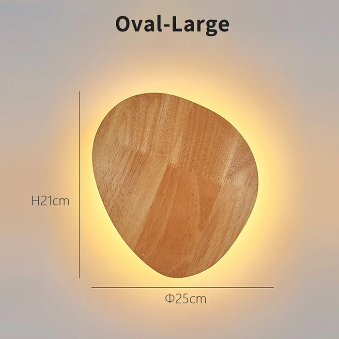 Nordic Round LED Wooden Wall Lamp – Modern Wall-Mounted Light for Bedroom, Stairway, and Foyer