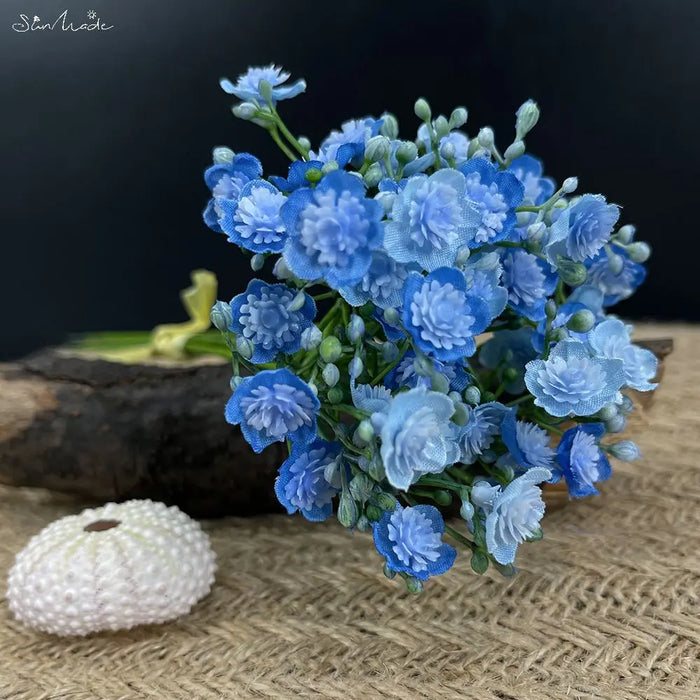 Vivid 6 Pcs/Bundle Babysbreath Artificial Flowers – Multicolor Fake Flower Arrangement for Home, Garden, and Wedding Decor