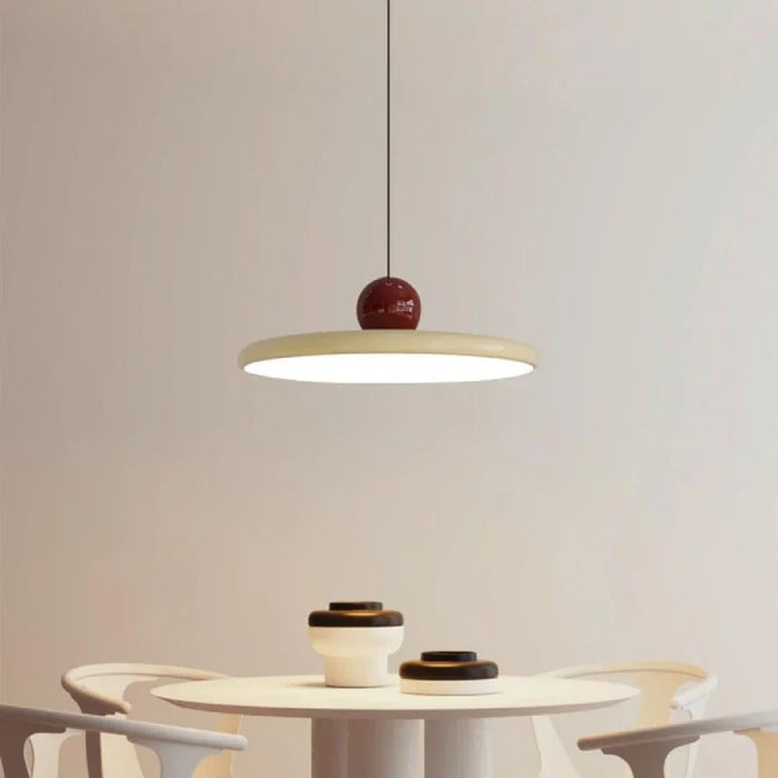 Nordic Cream Flying Saucer Pendant Light – Modern LED Light for Living Room, Bedroom, and Restaurant, 20/30cm