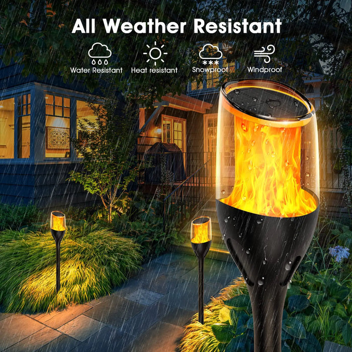 Flickering Flame Solar Torch Lights – Waterproof LED Garden Lamps for Yard, Pathway, and Patio | Outdoor Decorative Solar Lights
