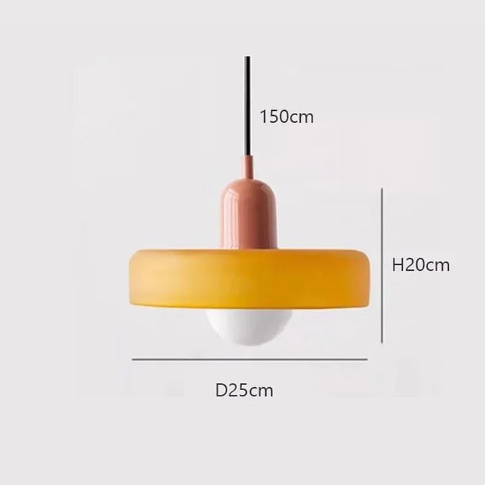 LED Medieval Glass Pendant Light – Candy Color Single Head Lamp for Living Room, Bedroom, and Dining Room