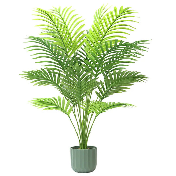59in Artificial Palm Tree with Monstera Leaves – Large Fake Tropical Plant for Home, Garden, Shop, and Party Decor