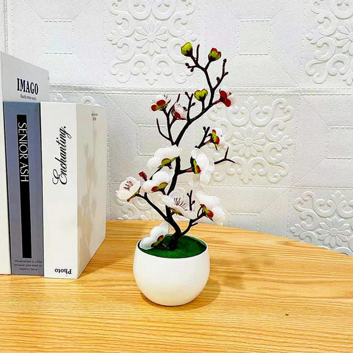 Bonsai Silk Plum Blossom Artificial Plant – Fake Sakura Tree Branches for Home, Office, and Wedding Decoration