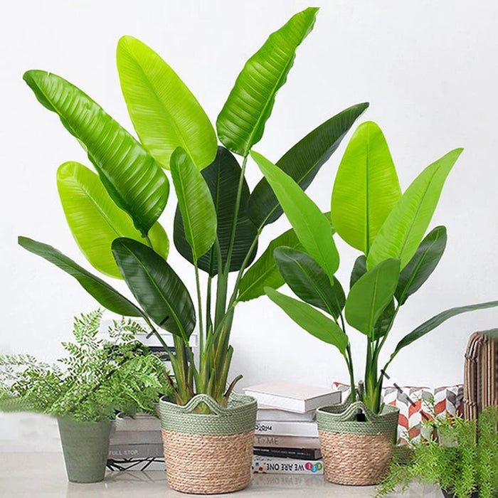 Large Decorative Artificial Palm Tree – Faux Tropical Banana Leaves for Home, Office, and Garden Decor (1pc)