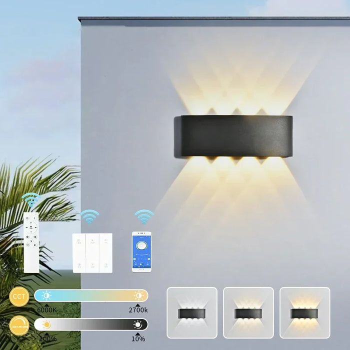 IP65 Waterproof LED Wall Lamp – Modern Outdoor Garden Sconce, Living Room Spotlight Lighting, Black Wall Mounted