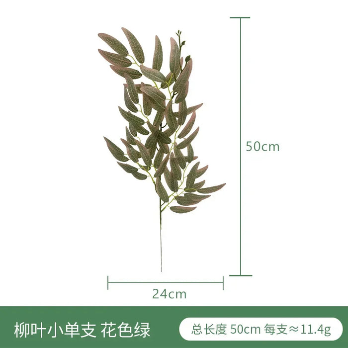 Artificial Eucalyptus Leaves and Apple Leaf Table Flower Arrangement – Realistic Green Faux Plants for Home, Office, and Bridal Shower Decor