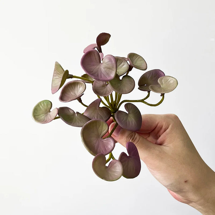 Artificial Copper Coin Grass – Mini Faux Greenery Bouquet for Home, Office & Garden Décor