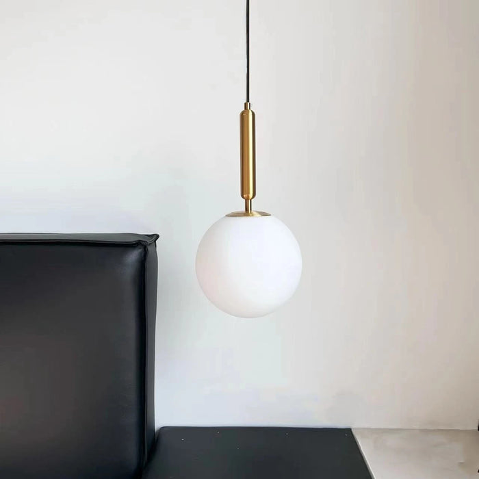 Modern Glass Ball LED Pendant Lamp – Gold Hanging Light Fixture for Kitchen, Dining Room, and Bedroom Decor