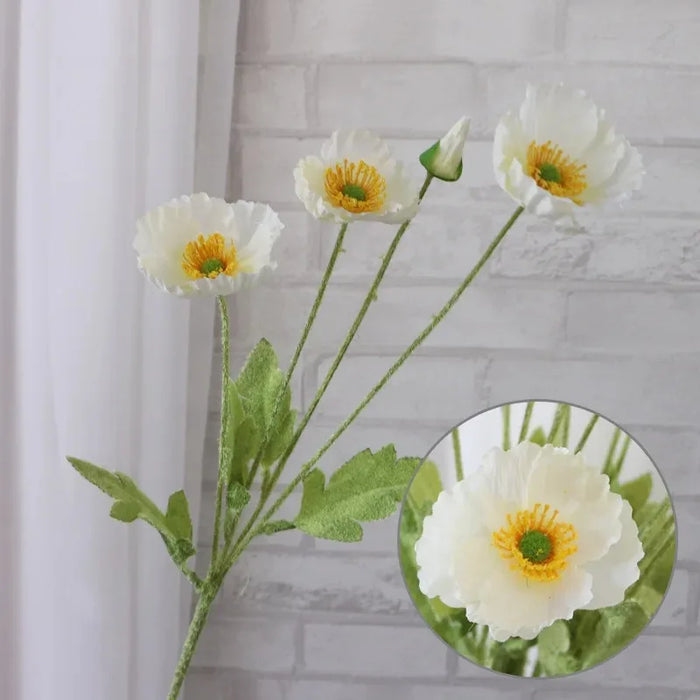 Artificial Poppy Flowers Bouquet – Silk Fake Flowers for Home Decor, Wedding, DIY Vase Accessories, and Garden Decoration