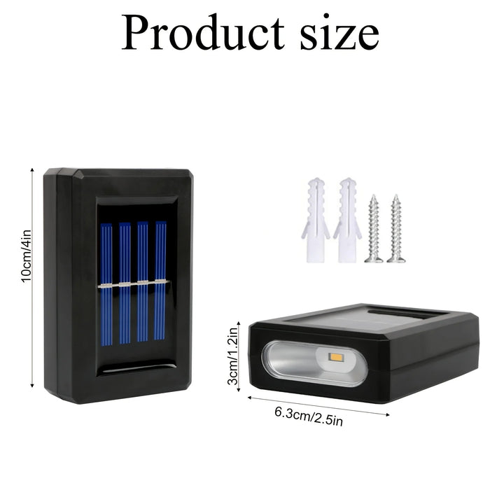 Solar Wall Lamp – Waterproof Solar LED Lights for Garden, Yard, Porch, and Sidewalk with Up and Down Illumination