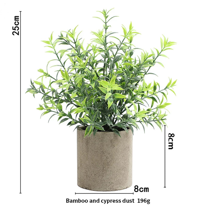 Artificial Eucalyptus Plant in Pot – Small Fake Bonsai for Home, Office, and Restaurant Desk Decoration