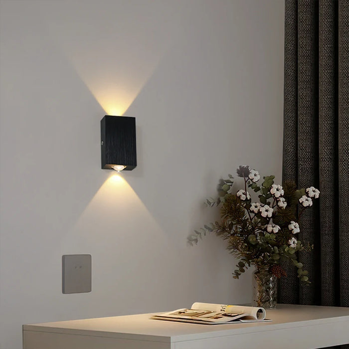 Modern Minimalist LED Wall Lamp – 2W/4W/6W Up & Down Aluminum Light for Bedroom, Living Room, Corridor & Hotel Décor