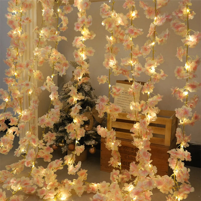 180CM Artificial Sakura Flowers Vine – Wedding Garden Arch, Home Party Decoration, Christmas Bridal Silk Flowers